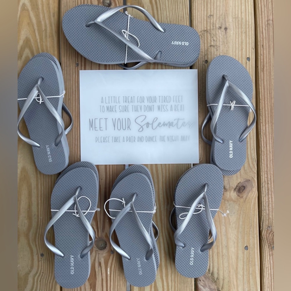 Wedding Flip Flops Sandals Sign Old Navy Wedding Favor Flats Ladies Bridesmaids